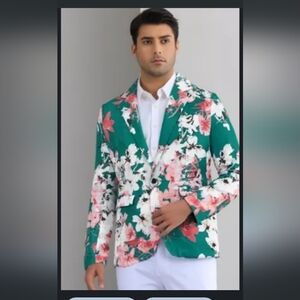 New Men’s floral blazer (sport coat) Large slim Dit